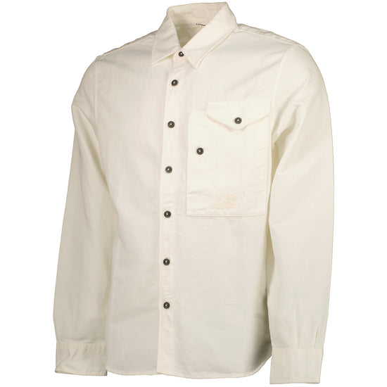 Cotton/Linen Pocket Logo Shirt - Casual Basement