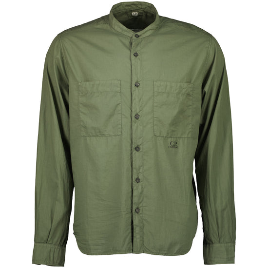 Light Mussola Mandarin Shirt - Casual Basement