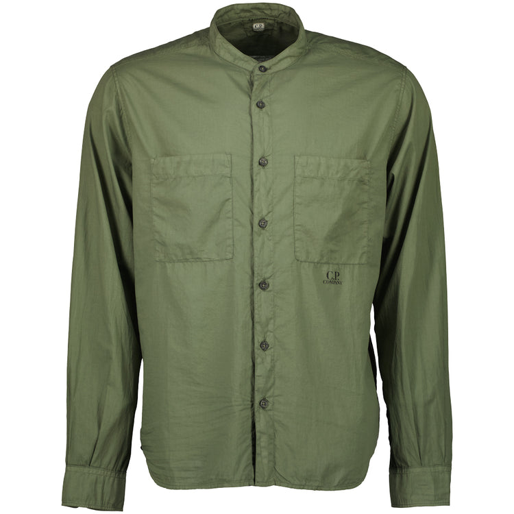 Light Mussola Mandarin Shirt - Casual Basement