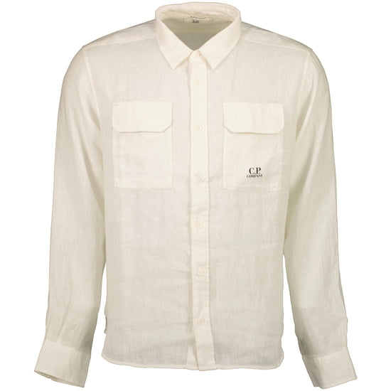 Long Sleeve Linen Overshirt - Casual Basement