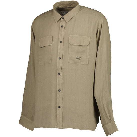 Long Sleeve Linen Overshirt - Casual Basement
