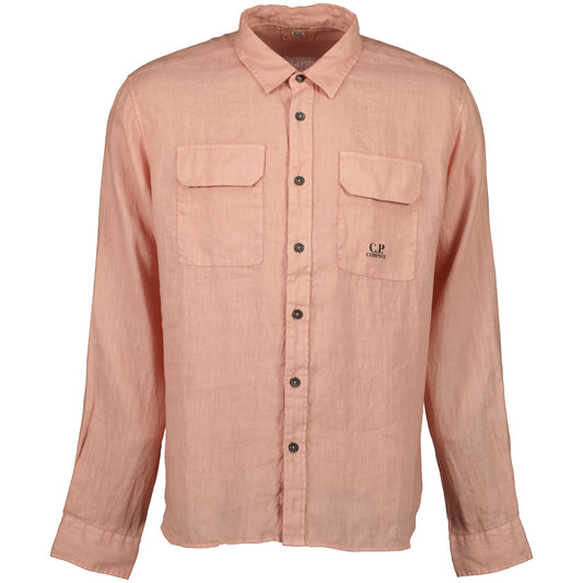 Long Sleeve Linen Overshirt - Casual Basement