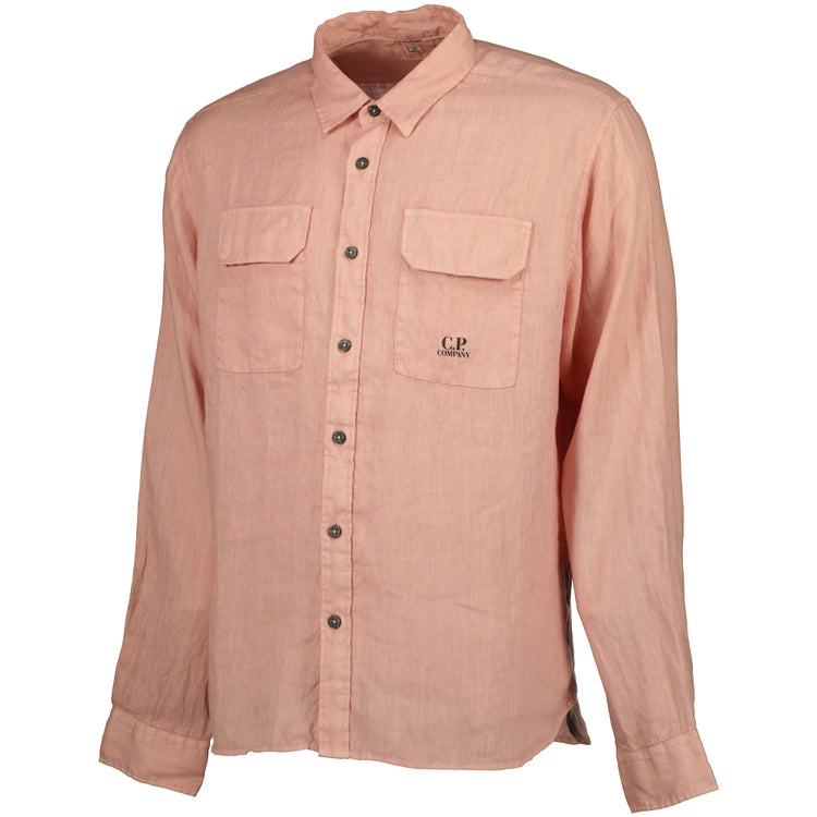 Long Sleeve Linen Overshirt - Casual Basement