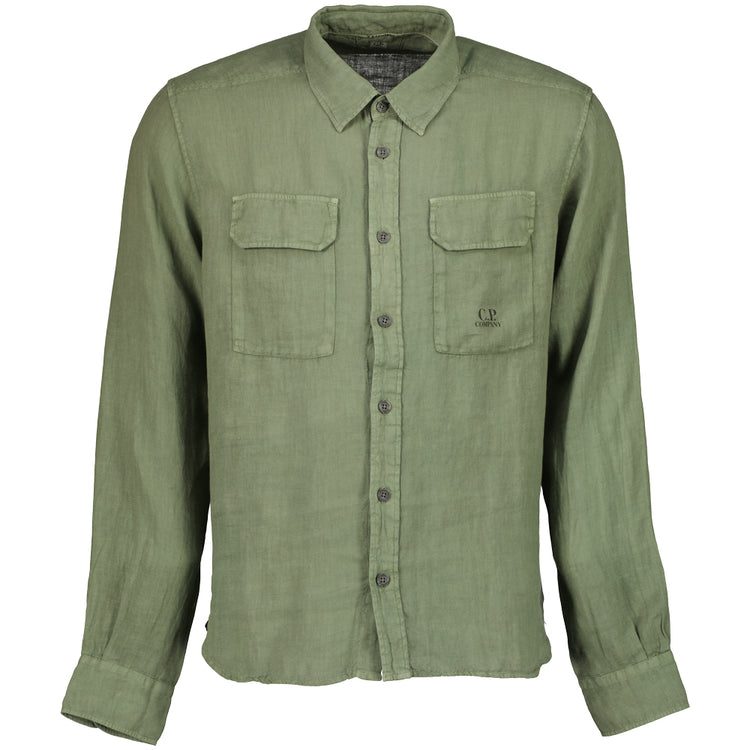 Long Sleeve Linen Overshirt - Casual Basement