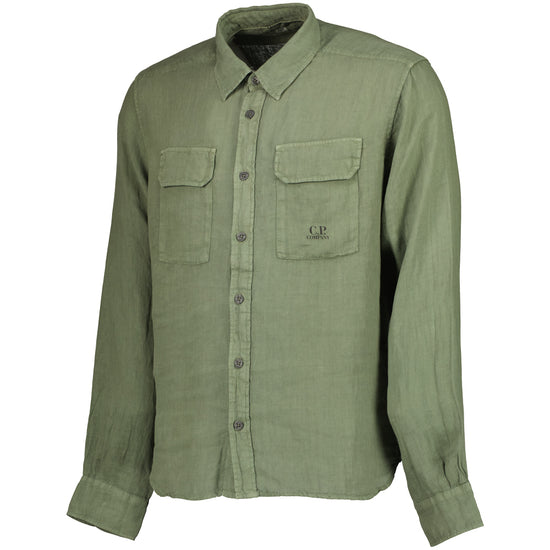 Long Sleeve Linen Overshirt - Casual Basement
