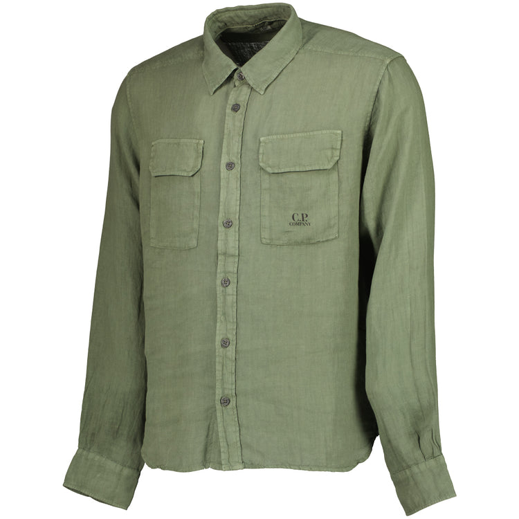 Long Sleeve Linen Overshirt - Casual Basement