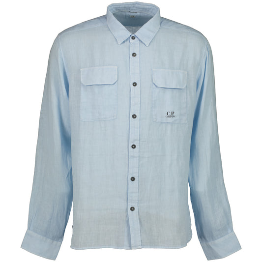 Long Sleeve Linen Overshirt - Casual Basement