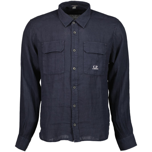 Long Sleeve Linen Overshirt - Casual Basement