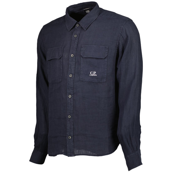 Long Sleeve Linen Overshirt - Casual Basement