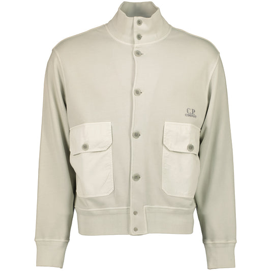 Diagonal Fleece Resist Dyed Logo Cardigan - Casual Basement