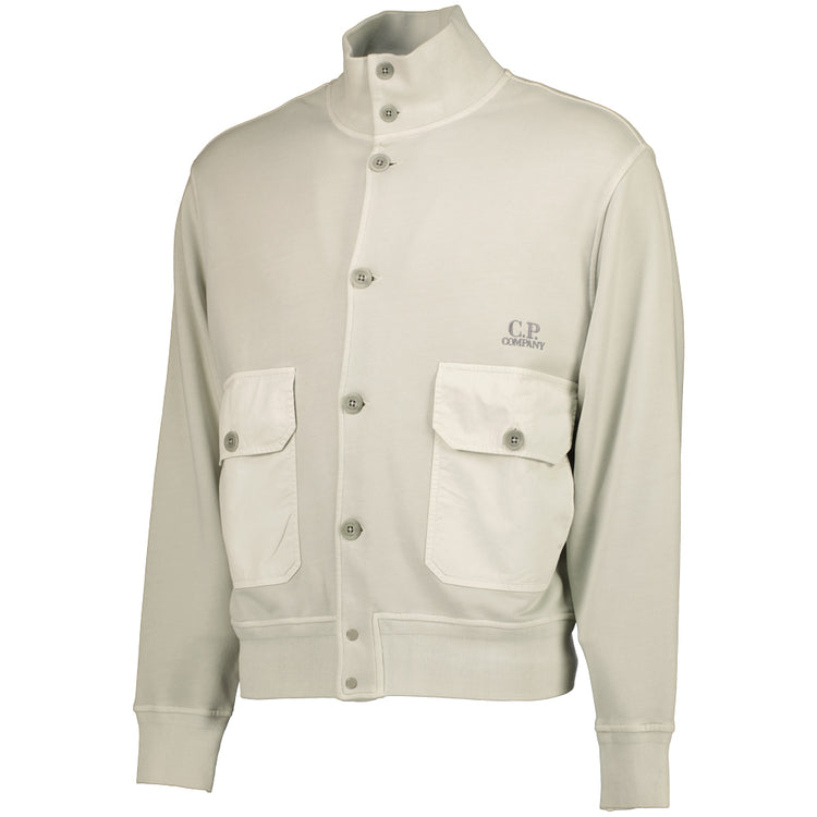 Diagonal Fleece Resist Dyed Logo Cardigan - Casual Basement