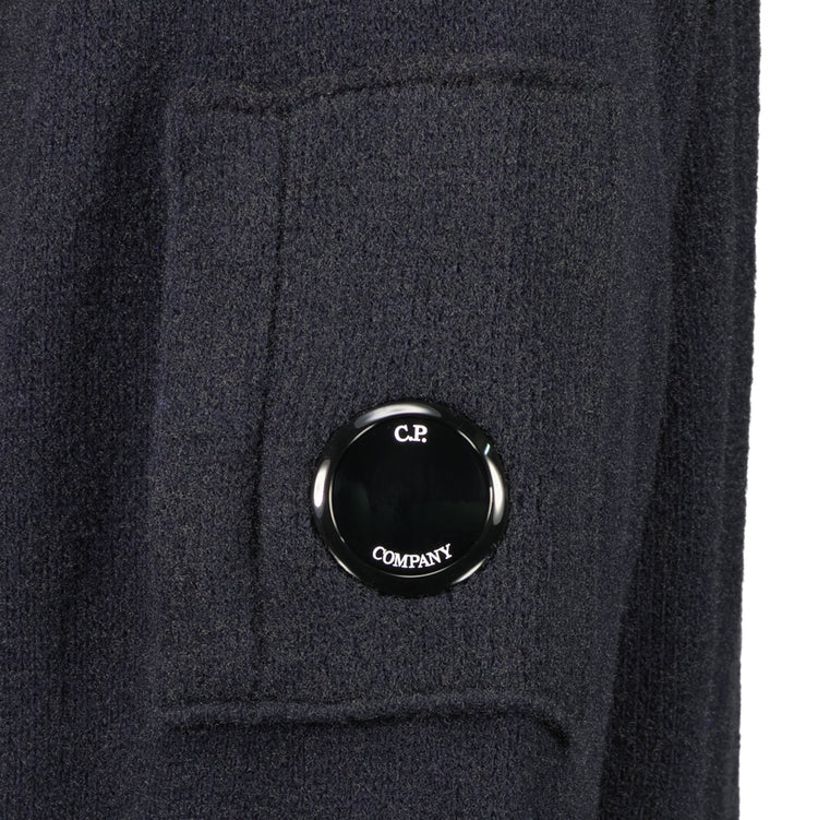 Polo Collar Quarter Zip Lens Fleece Knit