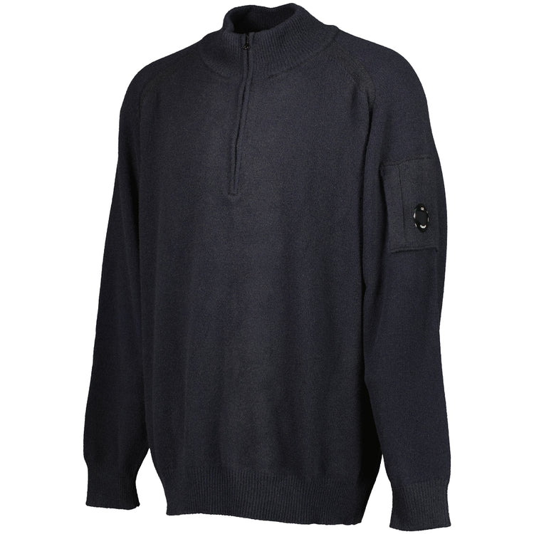 Polo Collar Quarter Zip Lens Fleece Knit