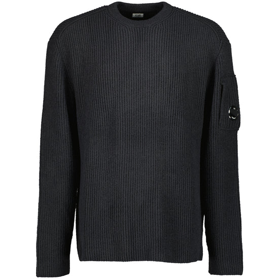 Fleece Knit Crewneck Lens Jumper - Casual Basement