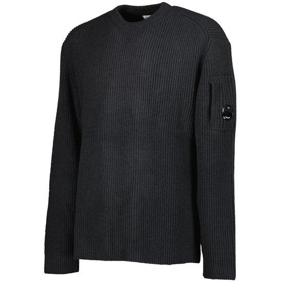 Fleece Knit Crewneck Lens Jumper - Casual Basement