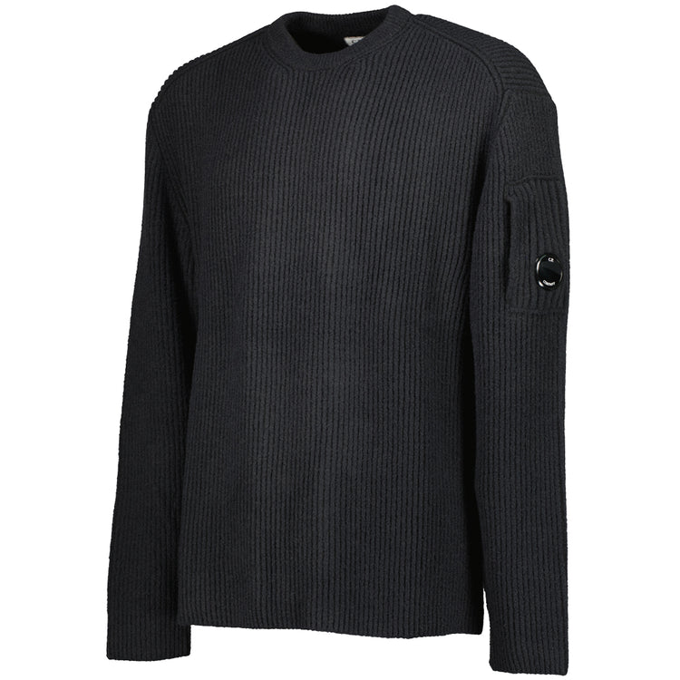 Fleece Knit Crewneck Lens Jumper - Casual Basement