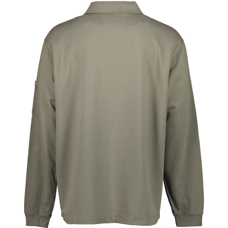 Light Fleece Polo Zip Lens Sweatshirt