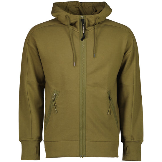 Diagonal Raised Fleece Zipped Goggle Hoodie - Casual Basement