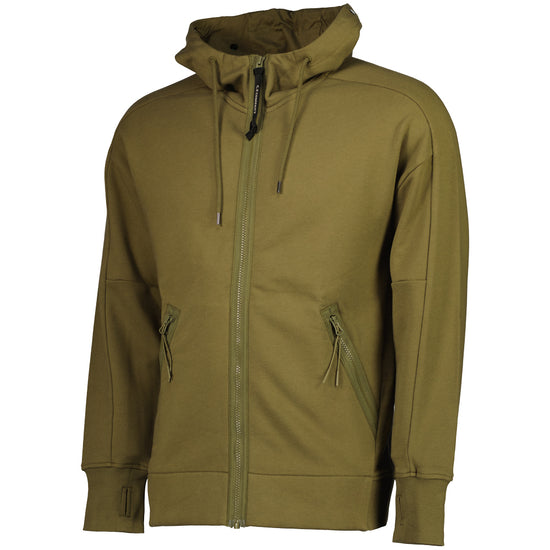 Diagonal Raised Fleece Zipped Goggle Hoodie - Casual Basement