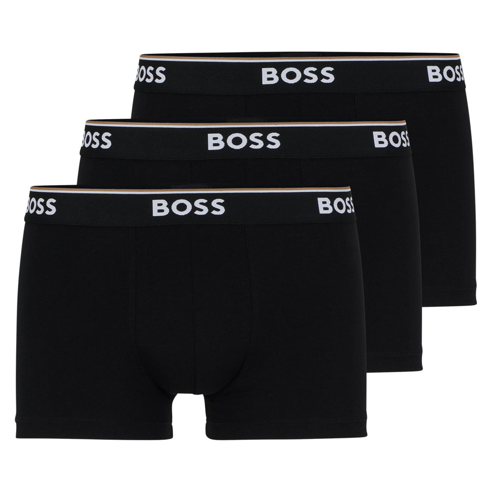 Hugo Boss | Mens Stretch Cotton Trunks 3x Pack - Black