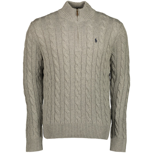 Cable-Knit Quarter Zip Jumper