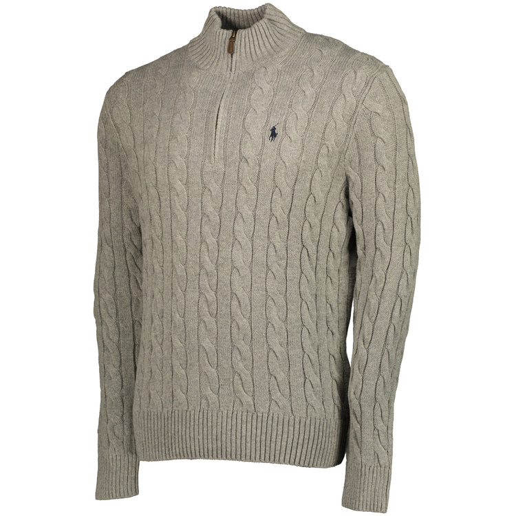 Cable-Knit Quarter Zip Jumper