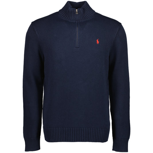 Mesh-Knit Cotton Quarter Zip Jumper