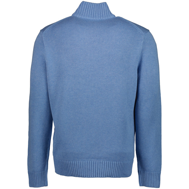 Mesh-Knit Cotton Quarter Zip Jumper