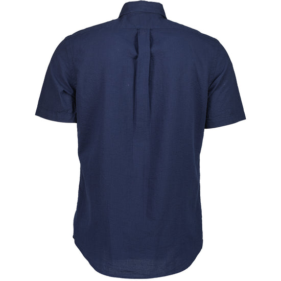 Custom Fit Short Sleeve Seersucker Shirt - Casual Basement