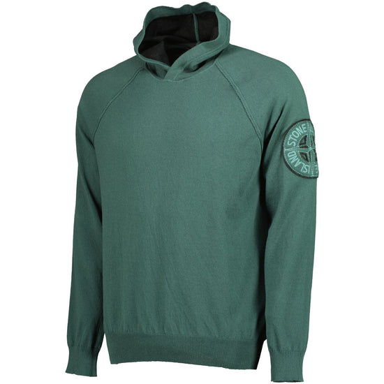 Hooded Logo Embroidery Knit - Casual Basement