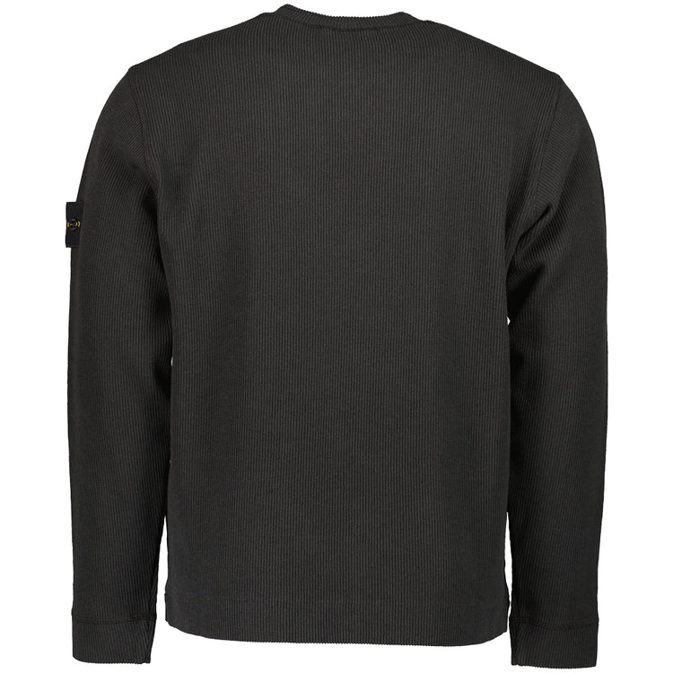 Ribbed Fleece Crewneck Sweatshirt - Casual Basement