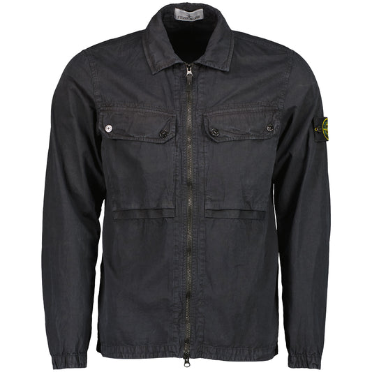 Brushed Cotton Zipped Overshirt - Casual Basement