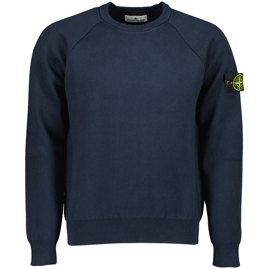 Cotton Crewneck Knitted Sweatshirt - Casual Basement