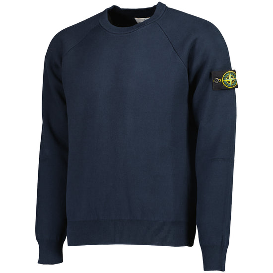 Cotton Crewneck Knitted Sweatshirt - Casual Basement
