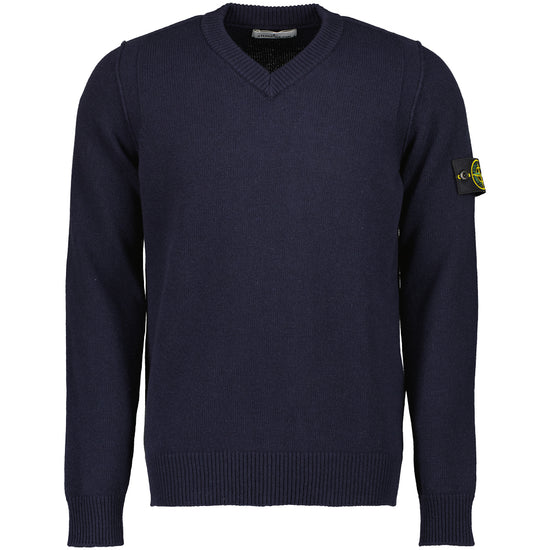 Lambswool V-Neck Knitted Sweatshirt - Casual Basement