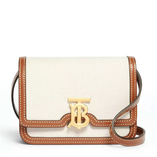 Mini TB Canvas & Leather Shoulder Bag - Casual Basement