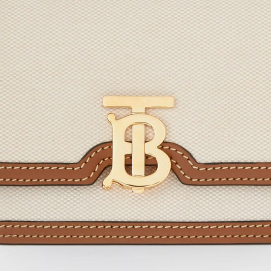 Mini TB Canvas & Leather Shoulder Bag