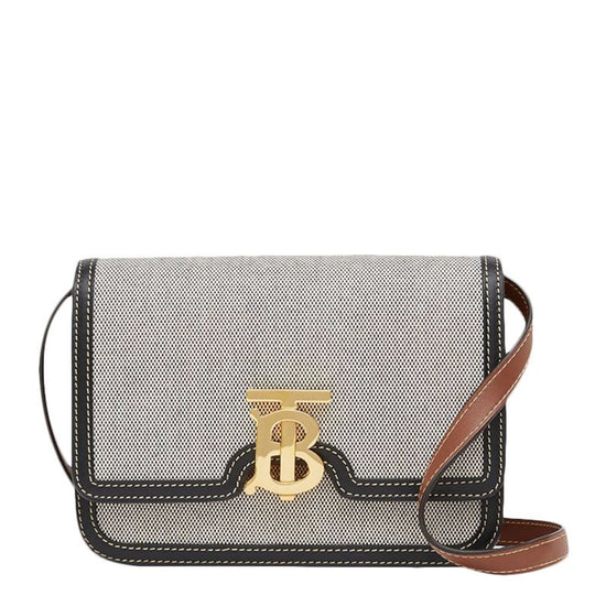 Small TB Canvas & Leather Shoulder Bag - Casual Basement