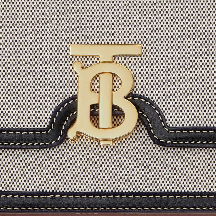 Small TB Canvas & Leather Shoulder Bag - Casual Basement