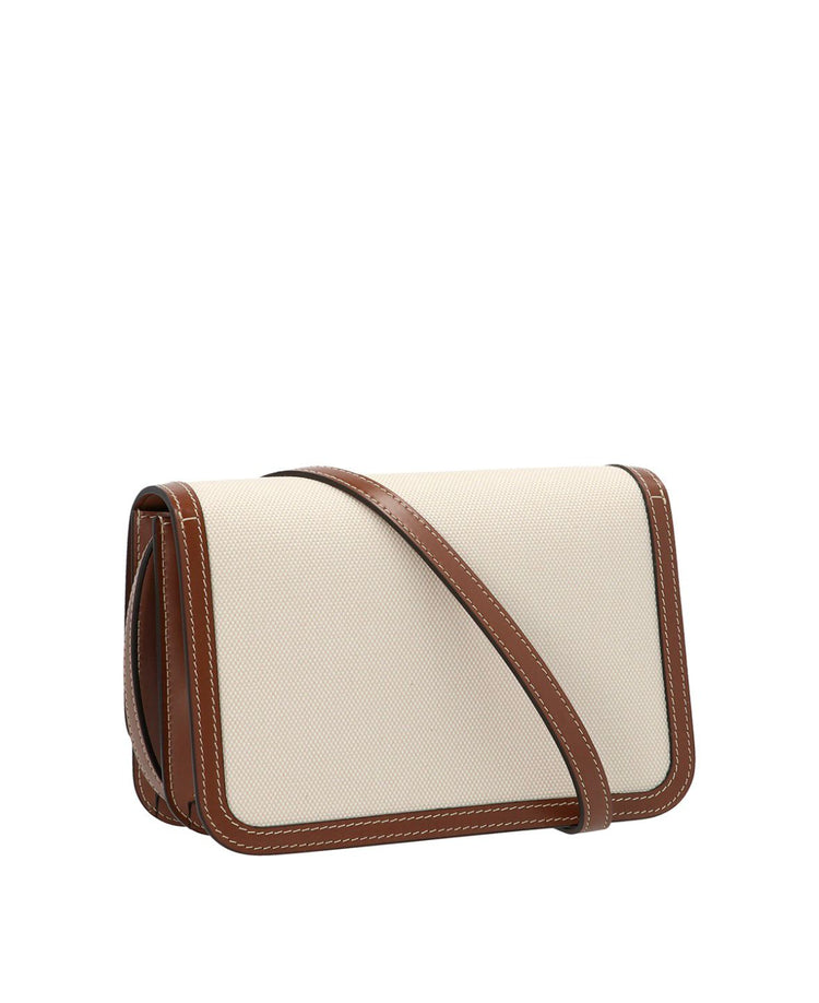 Small TB Canvas & Leather Shoulder Bag