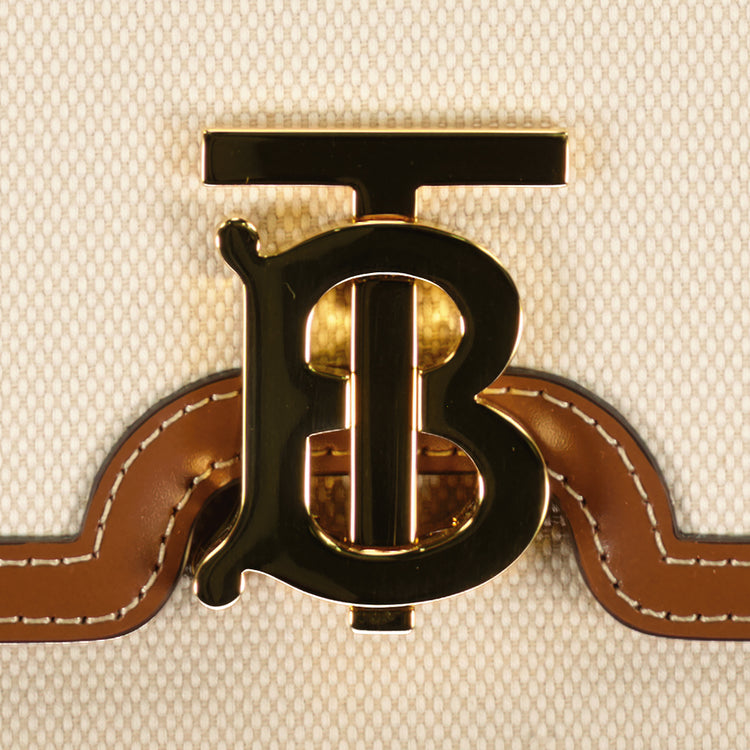 Small TB Canvas & Leather Shoulder Bag