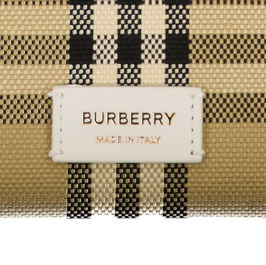 Check Cotton Canvas Medium London Tote