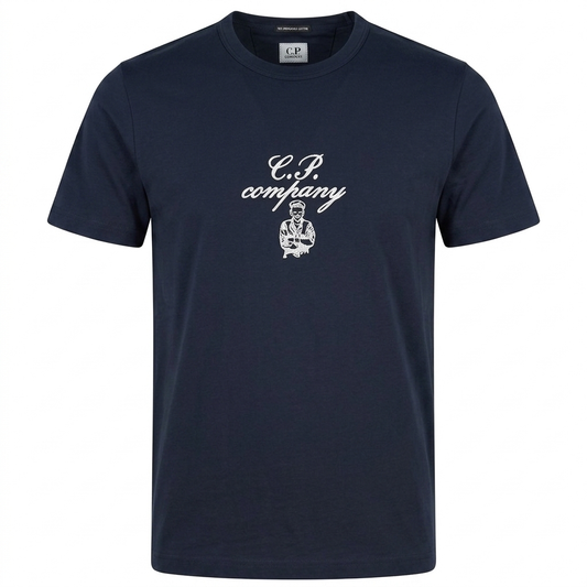 Calligraphic Logo Print T-Shirt - Casual Basement