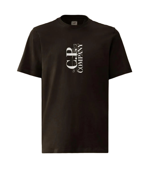 Vertical Logo Print T-Shirt - Casual Basement