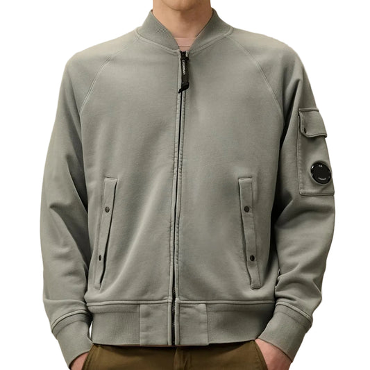 Diagonal Fleece Resist Dyed Zipped Lens Sweatshirt - Casual Basement