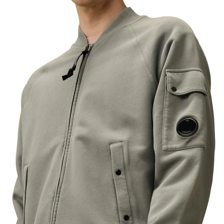 Diagonal Fleece Resist Dyed Zipped Lens Sweatshirt - Casual Basement