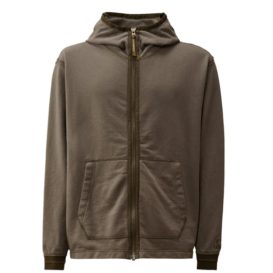 Diagonal Fleece Zip Hoodie - Casual Basement