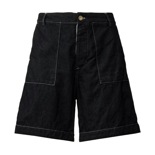 Denim Pocket Logo Patch Shorts - Casual Basement