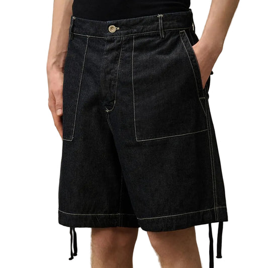 Denim Pocket Logo Patch Shorts - Casual Basement