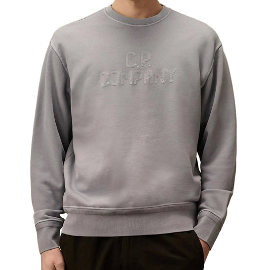 Diagonal Fleece Resist Dyed Logo Sweatshirt - Casual Basement